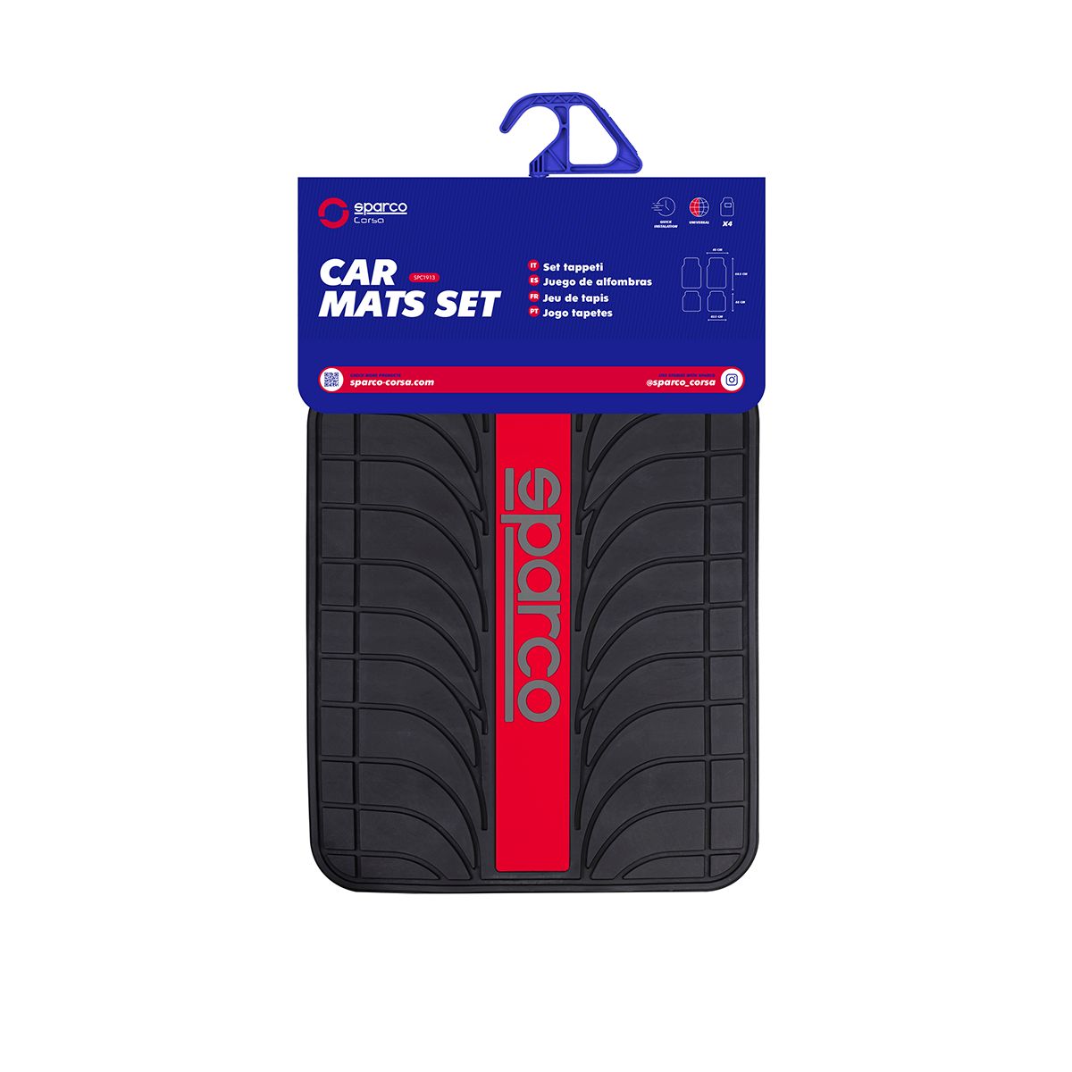 SPARCO - Piso Alfombra Sparco Auto Camioneta Rojo Spc1913az