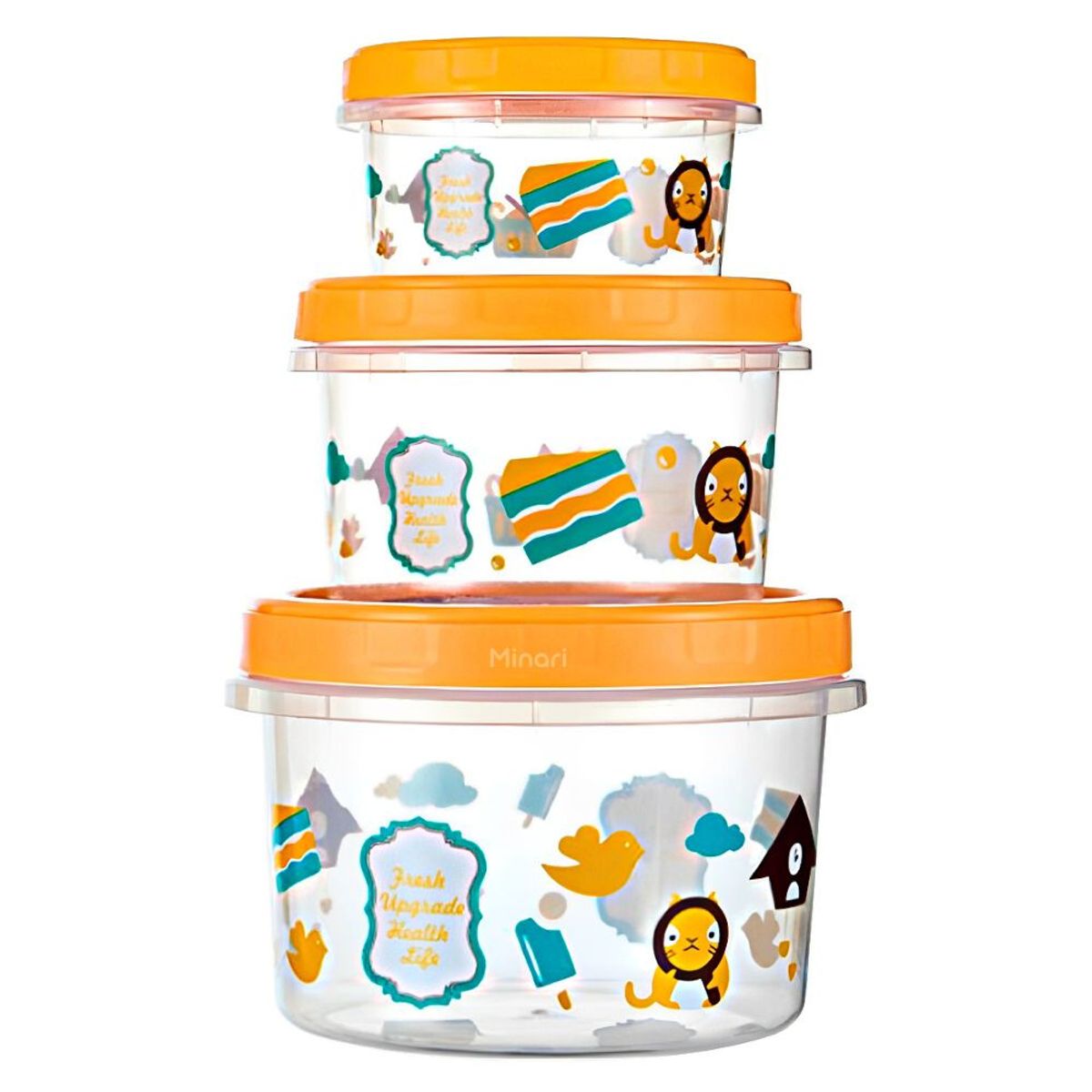 MINARI - Set de 3 Táper de Alimentos Lonchera Contenedor Organizador Alacena NJ 65T