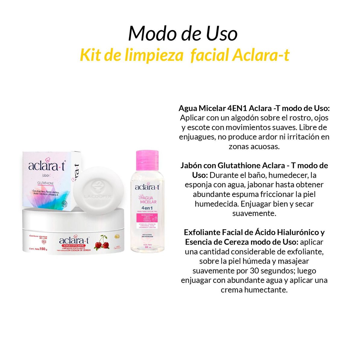 GENERICO - Kit de limpieza  facial Aclara-t