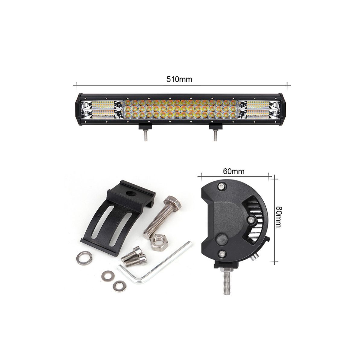 GENERICO - Neblinero Barra Led 288w 50cm Doble Color  Estrobo 2en1