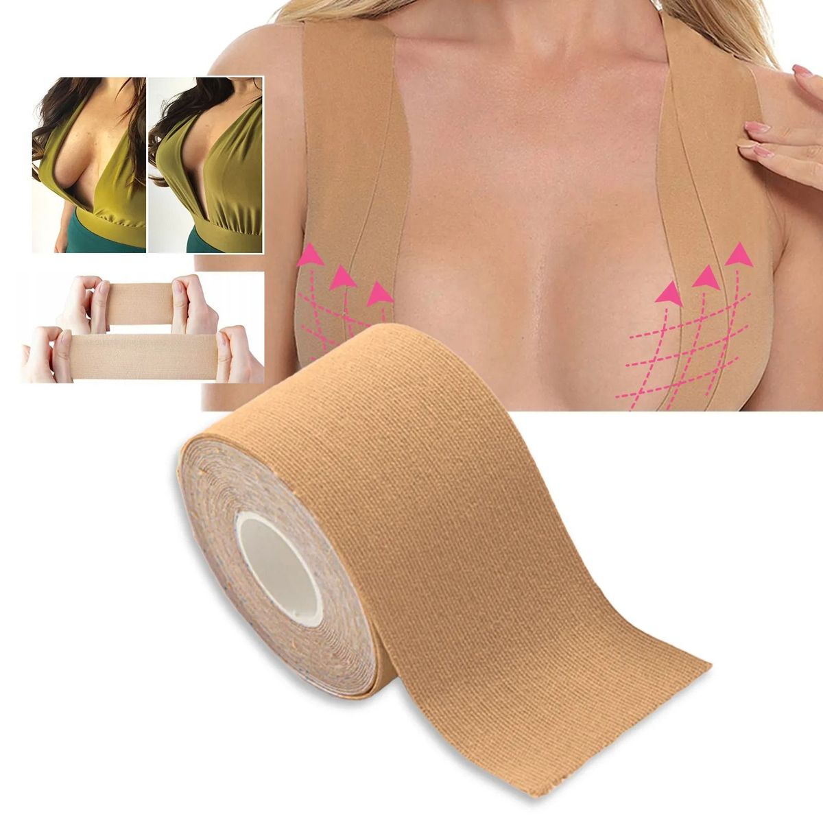 OEM - Bob Tape Adhesivo 5cmx5m Levantamiento de Busto Transpirable