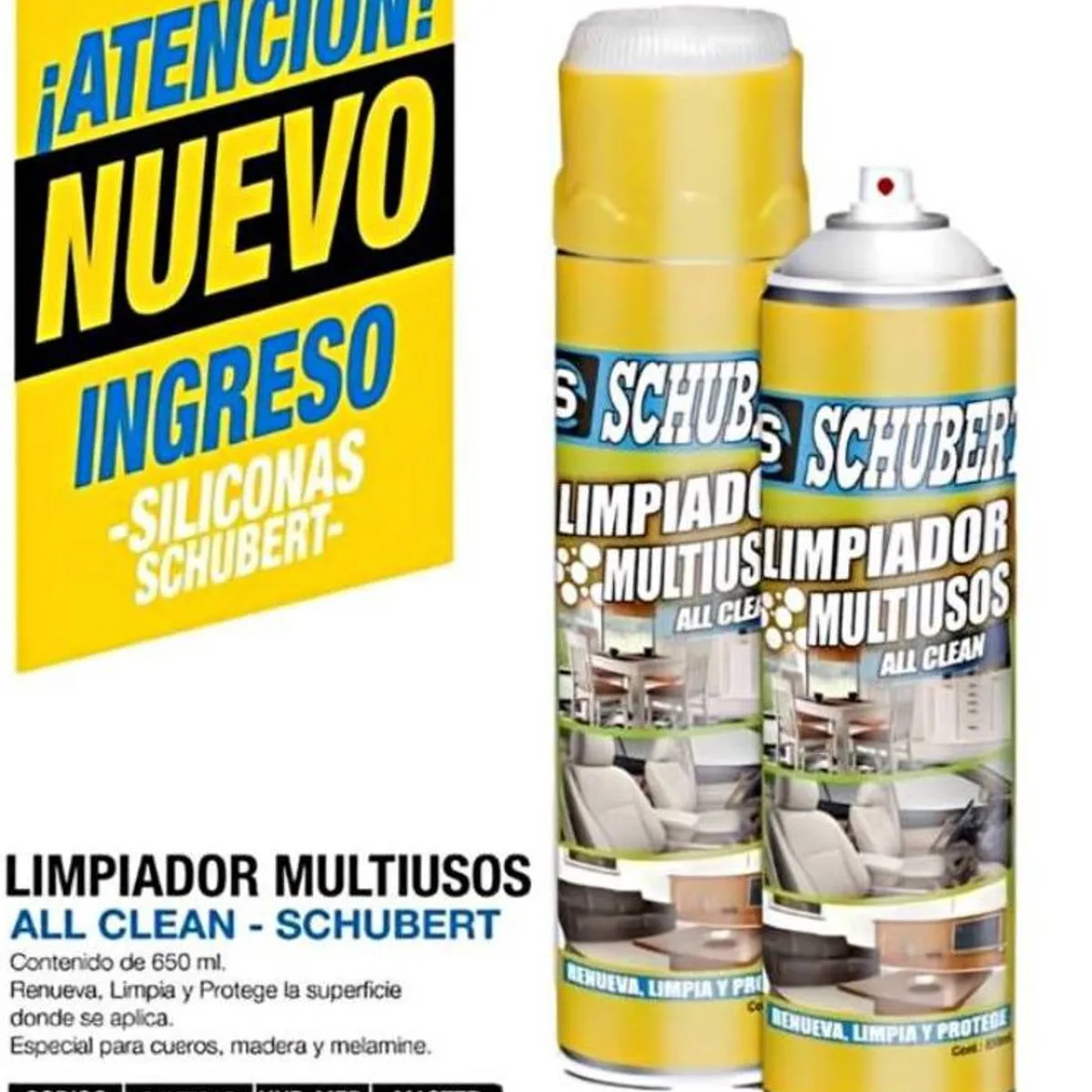 GENERICO - Limpiador Multiusos Schubert 650 Ml Espuma Limpieza Profunda
