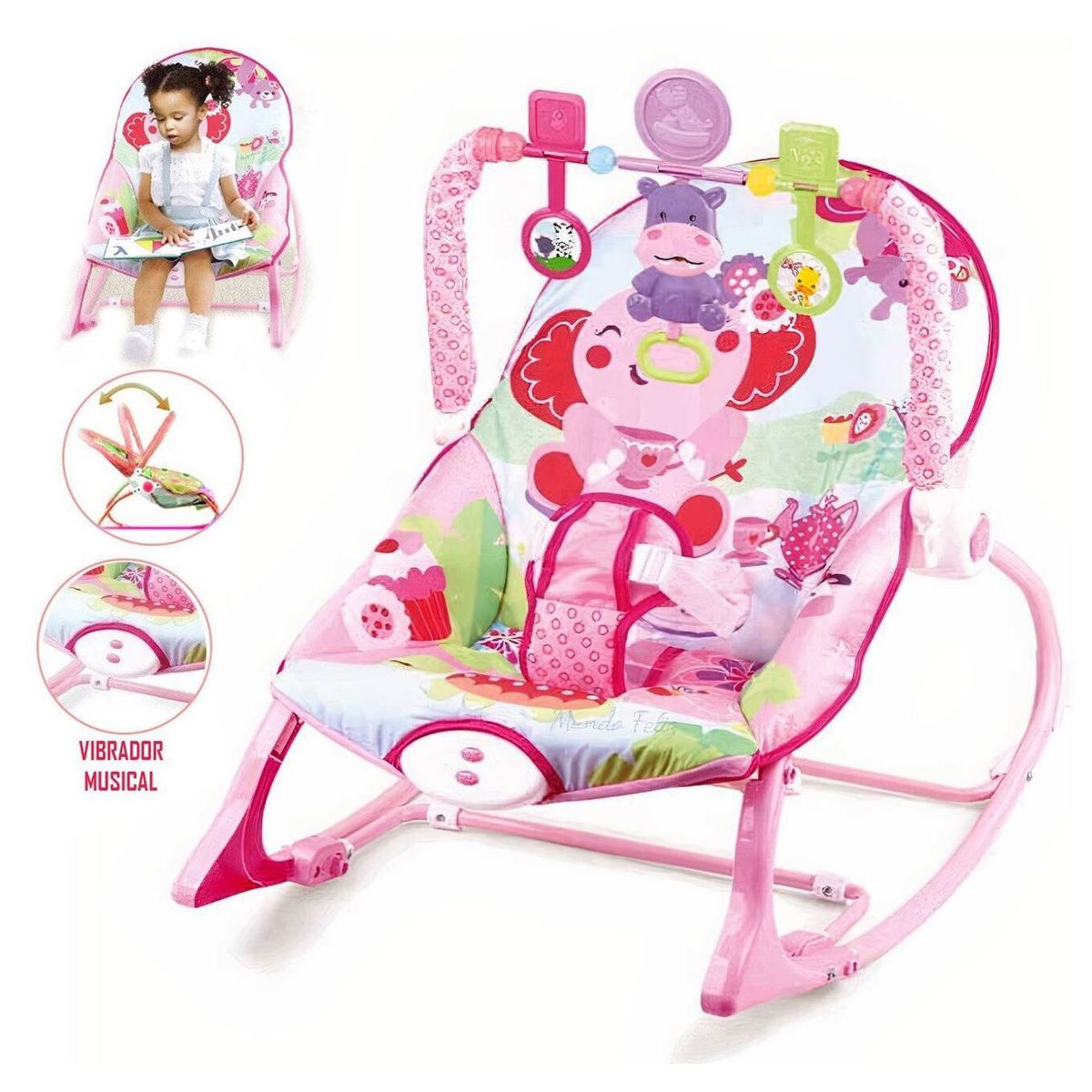 IDEAL - Ideal Silla Mecedora Musical con Vibrador Rosado