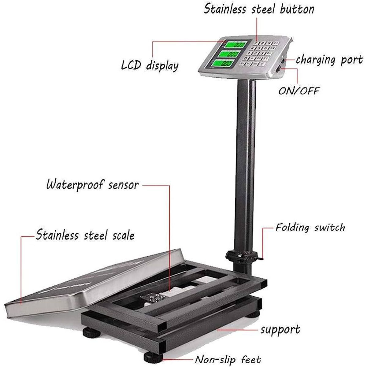 GENERICO - Balanza Industrial 300 Kg con Plataforma ACSTCS-300K