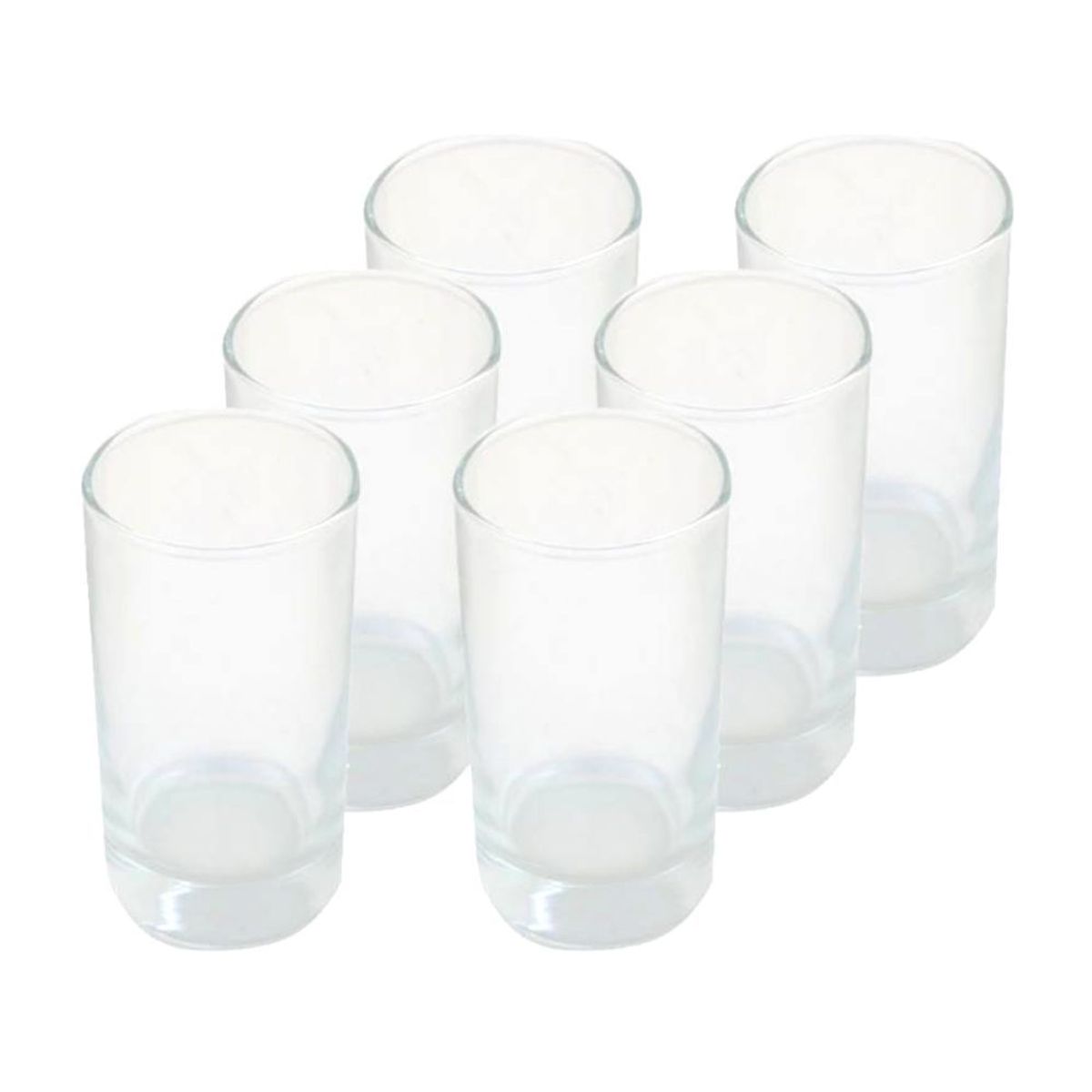 INSPIRA - Set de 6 Vasos de Vidrio Lisos Cristal