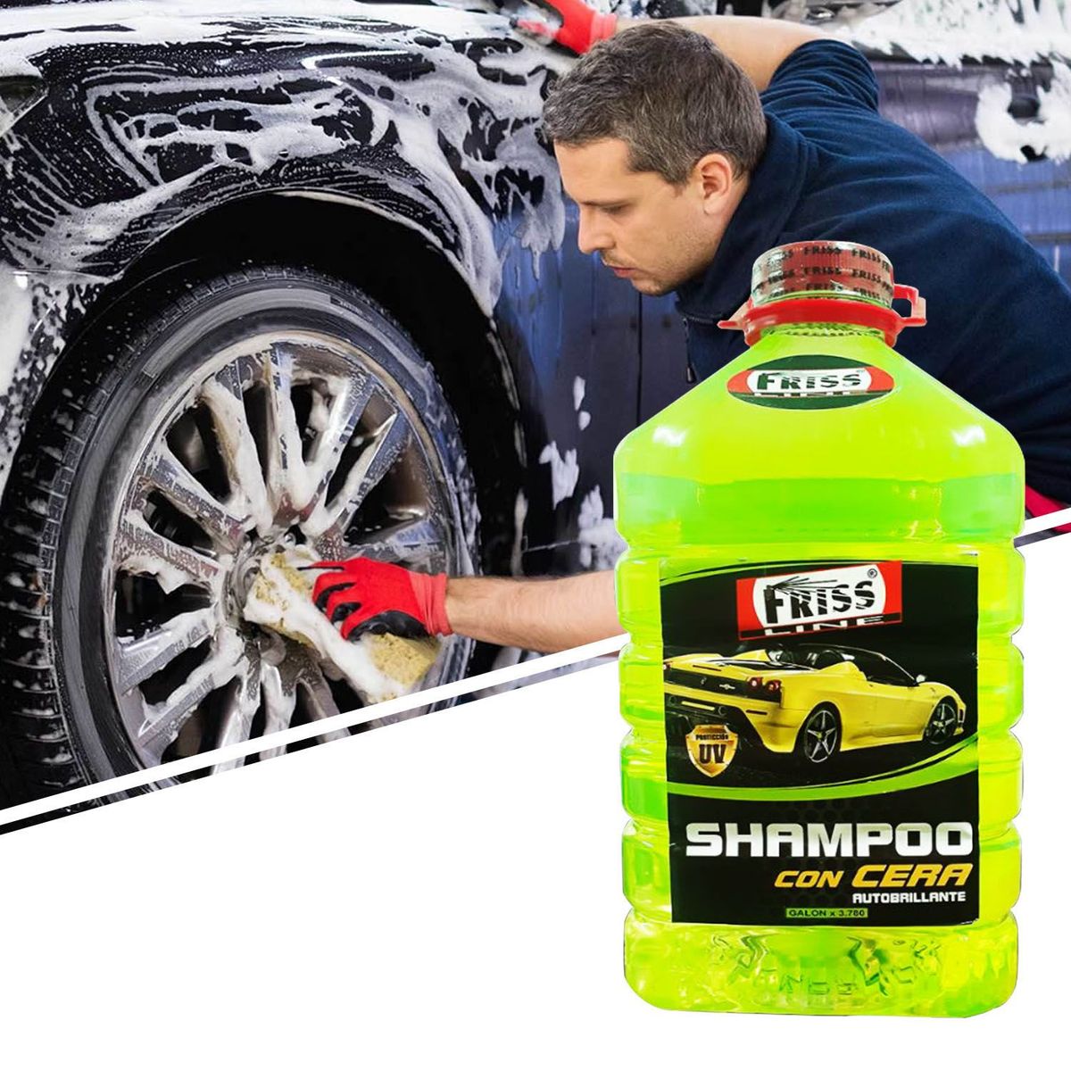 GENERICO - SHAMPOO CON CERA AUTOBRILLANTE GALON 3780L FRISS