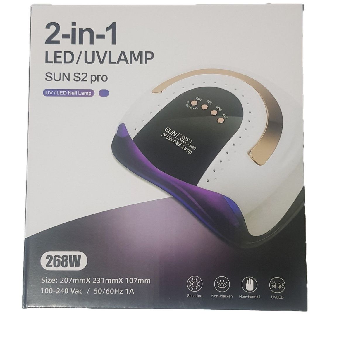 GENERICO - Secador UV de uñas de 57 LED 268W SUN