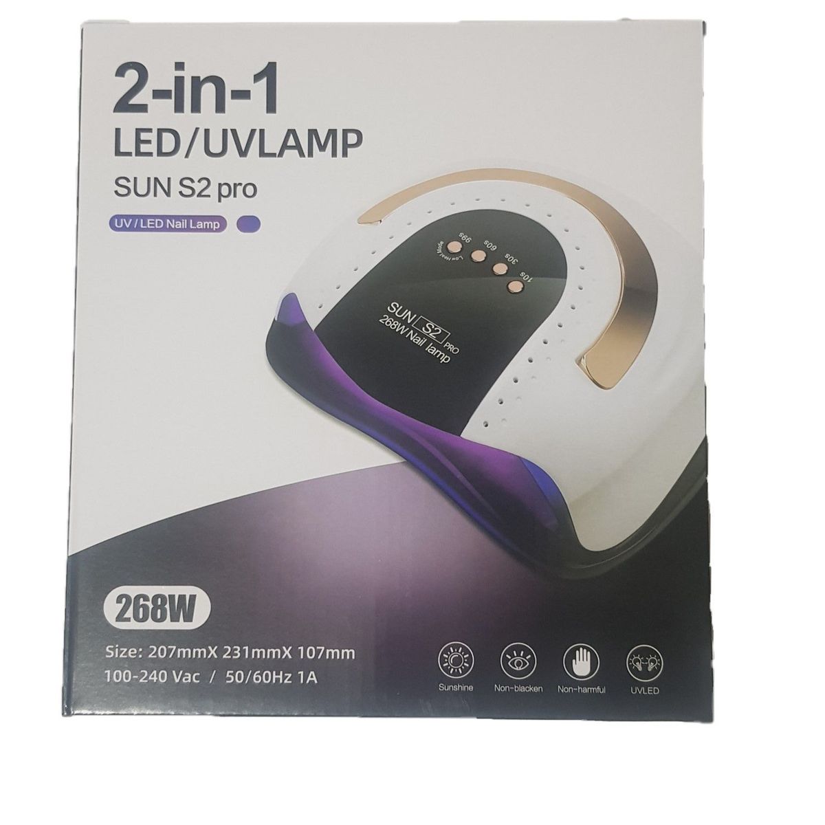 GENERICO - Secador UV de uñas de 57 LED 268W SUN