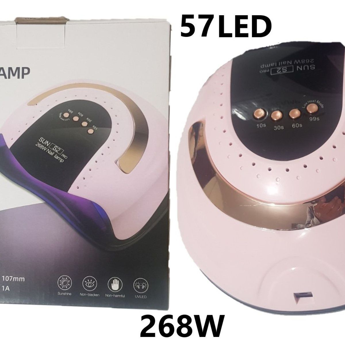 GENERICO - Secador UV de uñas de 57 LED 268W SUN