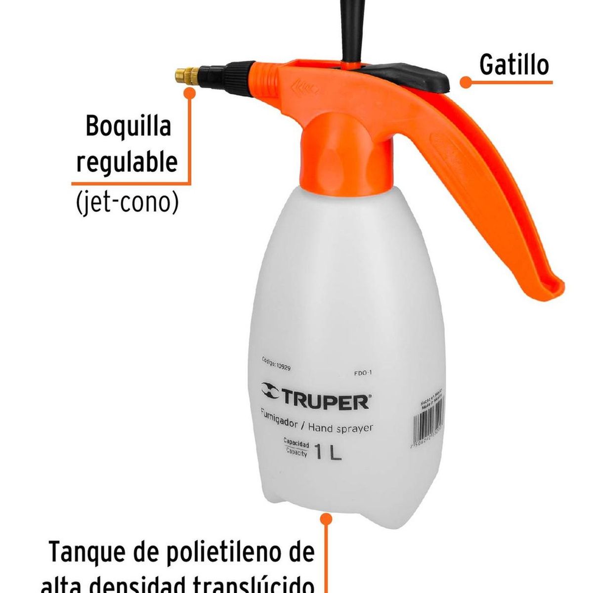 TRUPER - Fumigador de 1 litro doméstico Truper 