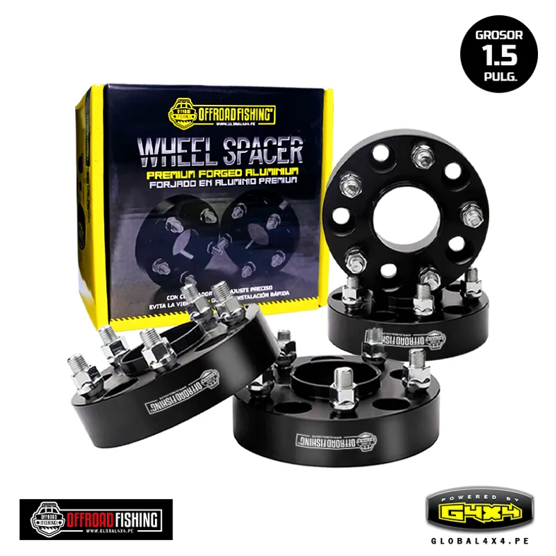 POWERED BY G4X4 GLOBAL 4 X 4 PE - Espaciadores 1.5 pulg de aluminio y centrador para Jeep