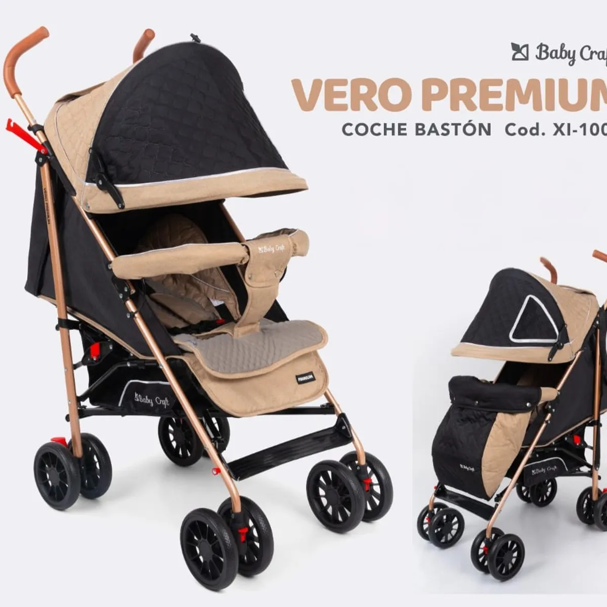 BABY HAPPY - Coche Baston de Bebe Plegable Beige