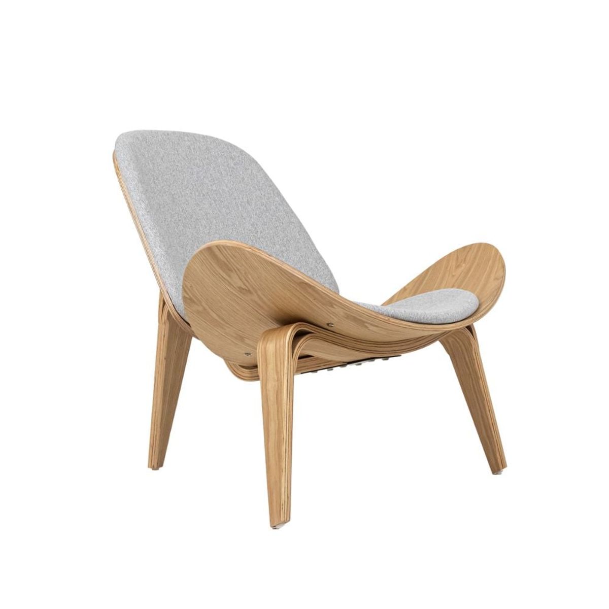 NIHM - Butaca de Madera y Tela Hansen Marron Claro