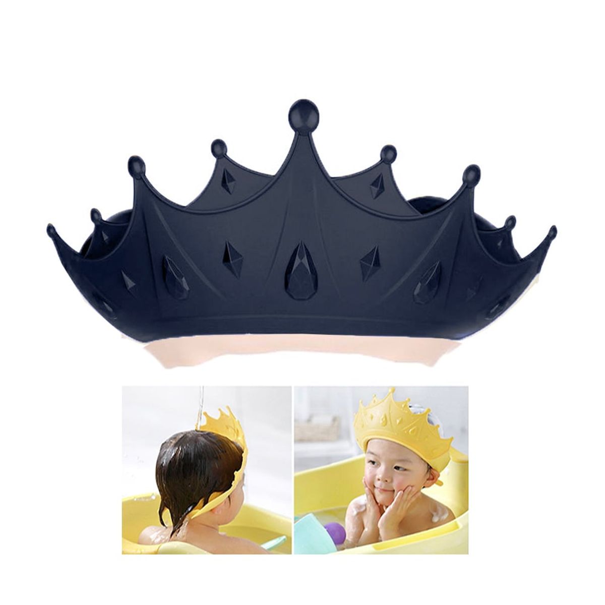 GENERICO - Gorro de baño coronita azul para bebe