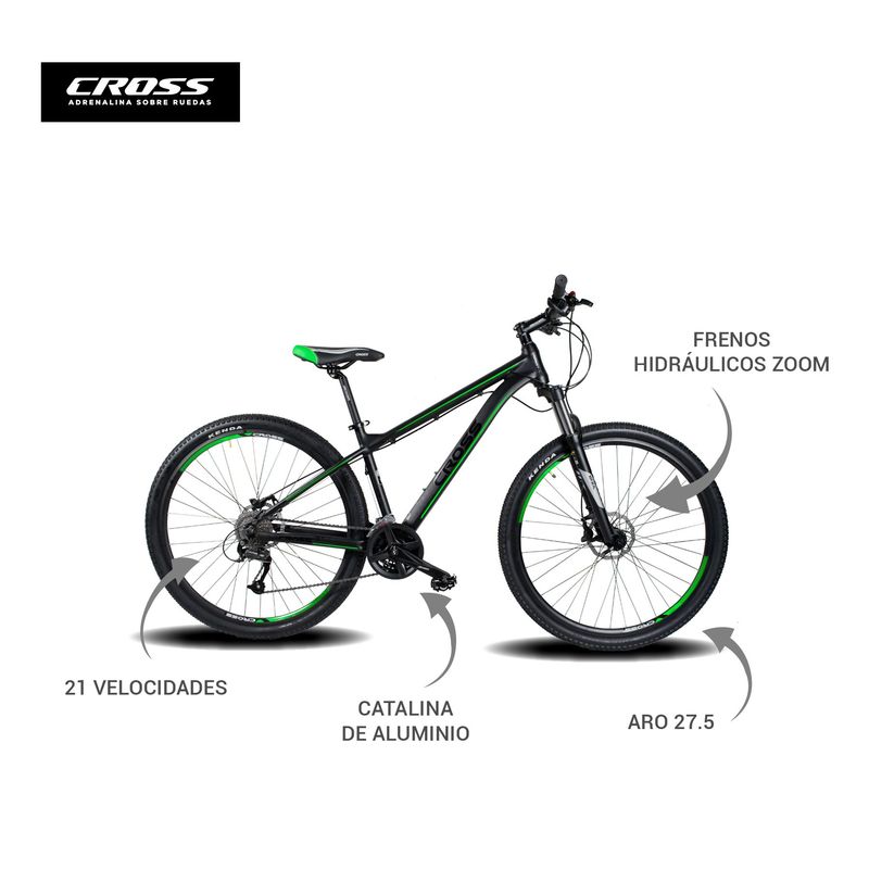 CROSSBIKE - Bicicleta Crossbike Aro 27.5 YC02 Verde