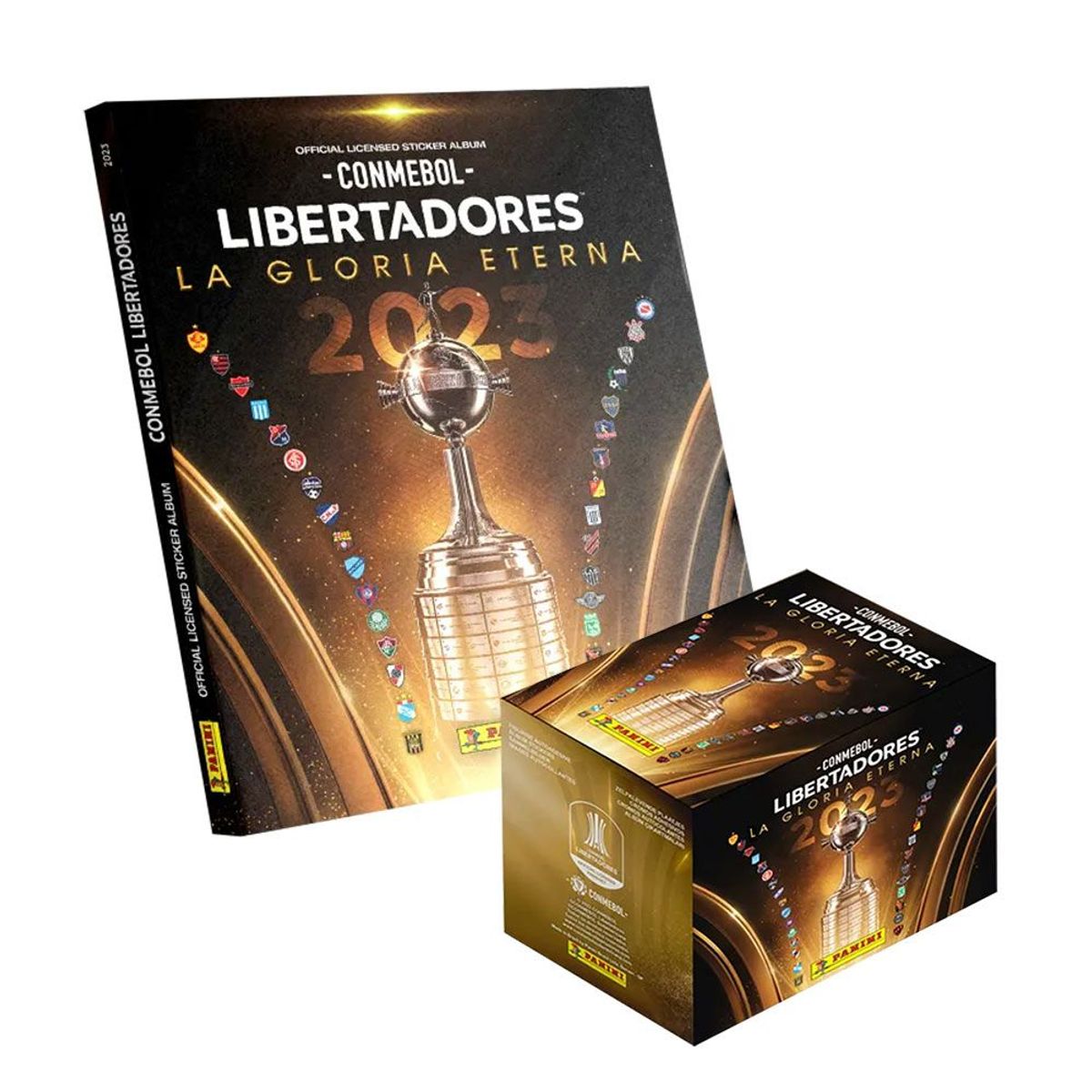 PANINI - Copa Libertadores 2023, 1 Álbum Tapa Dura + 1 Cajita (50 Sobres)