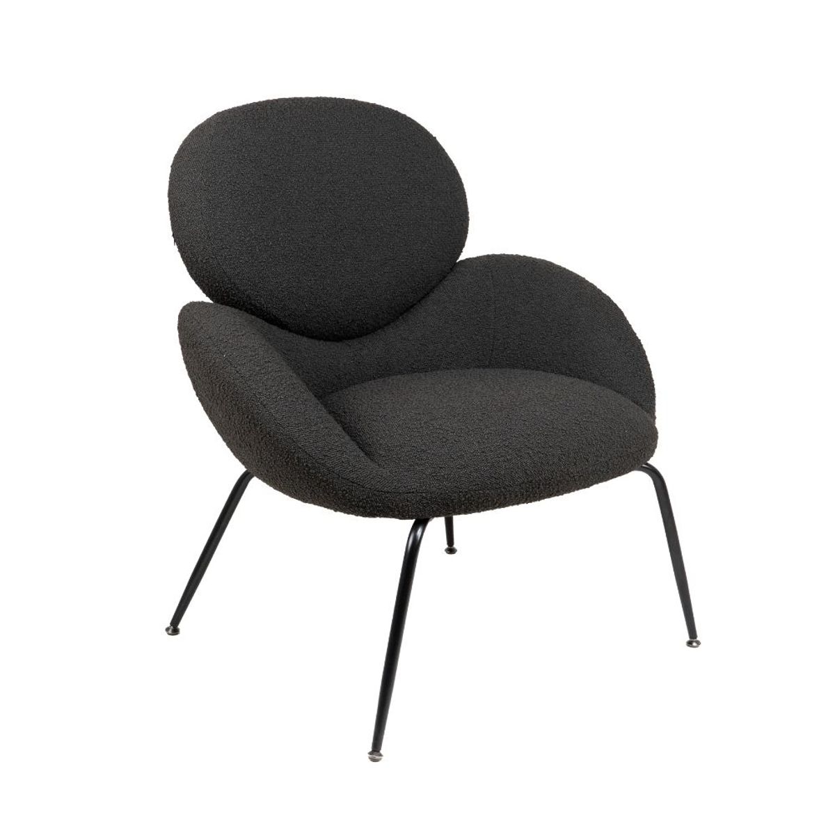 NIHM - Butaca De Metal Y Tela Maak Gris Oscuro