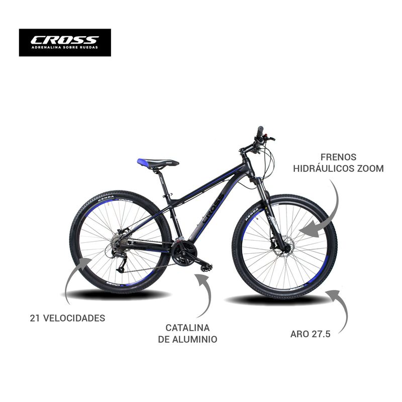 CROSSBIKE - Bicicleta Crossbike Aro 27.5 YC02 Azul