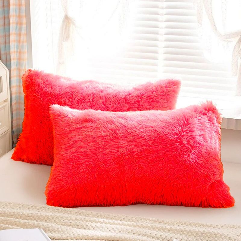 GENERAL MILLS - Funda de almohada peluche corto 50cmx90cm rojo