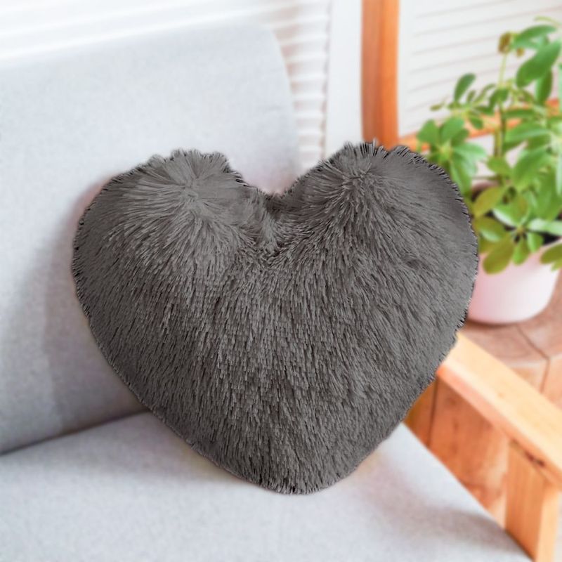 GENERICO - cojín corazón peluche plomo