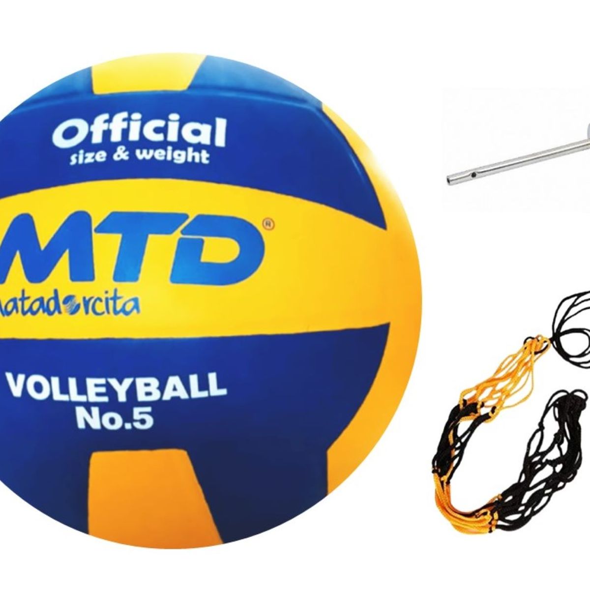 MTD - PELOTA DE VÓLEY MTD GOMA LISA TAMAÑO 5 MÁS AGUJA Y MALLA