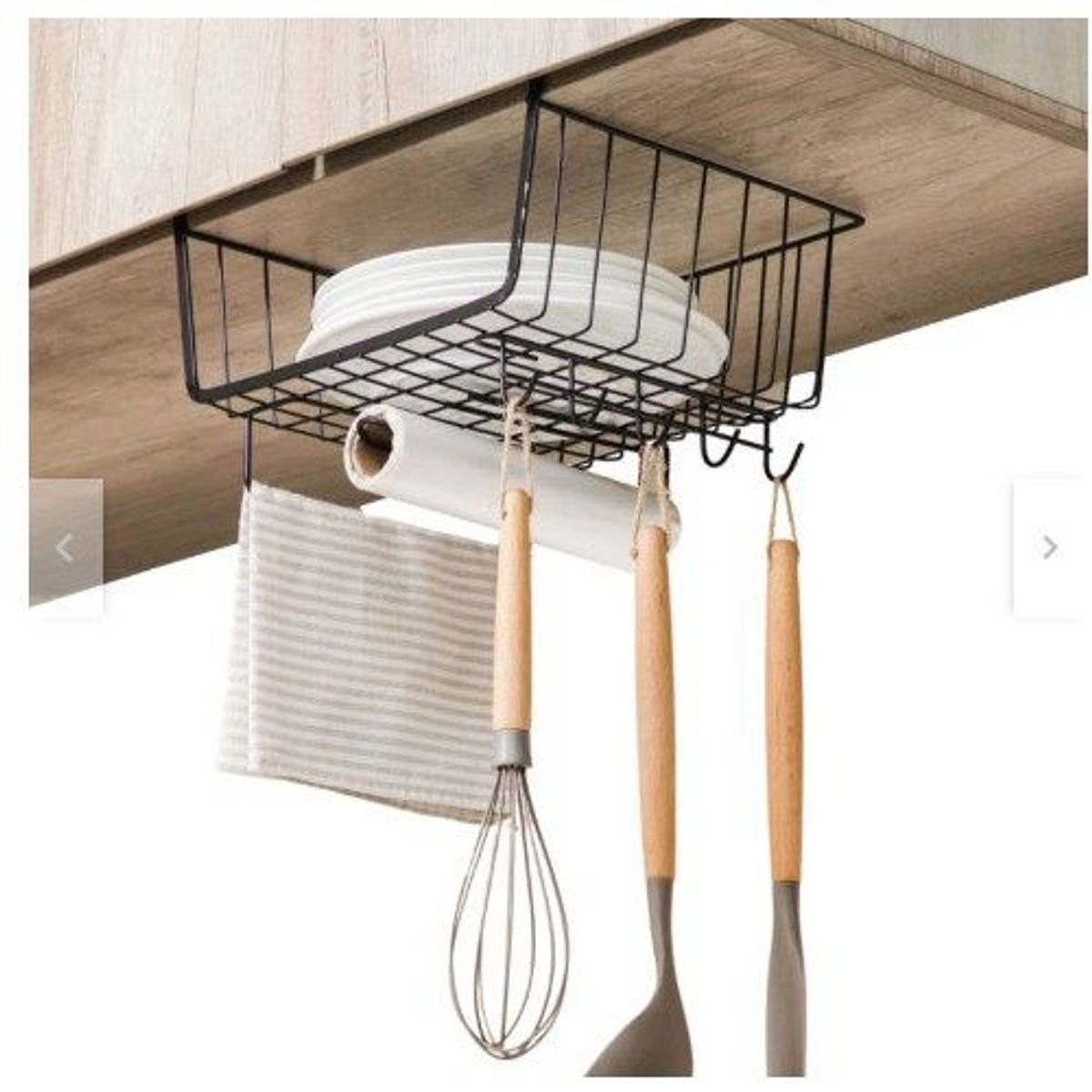 GENERICO - Organizador cesta multiuso de cocina closet alacena porta papel toalla