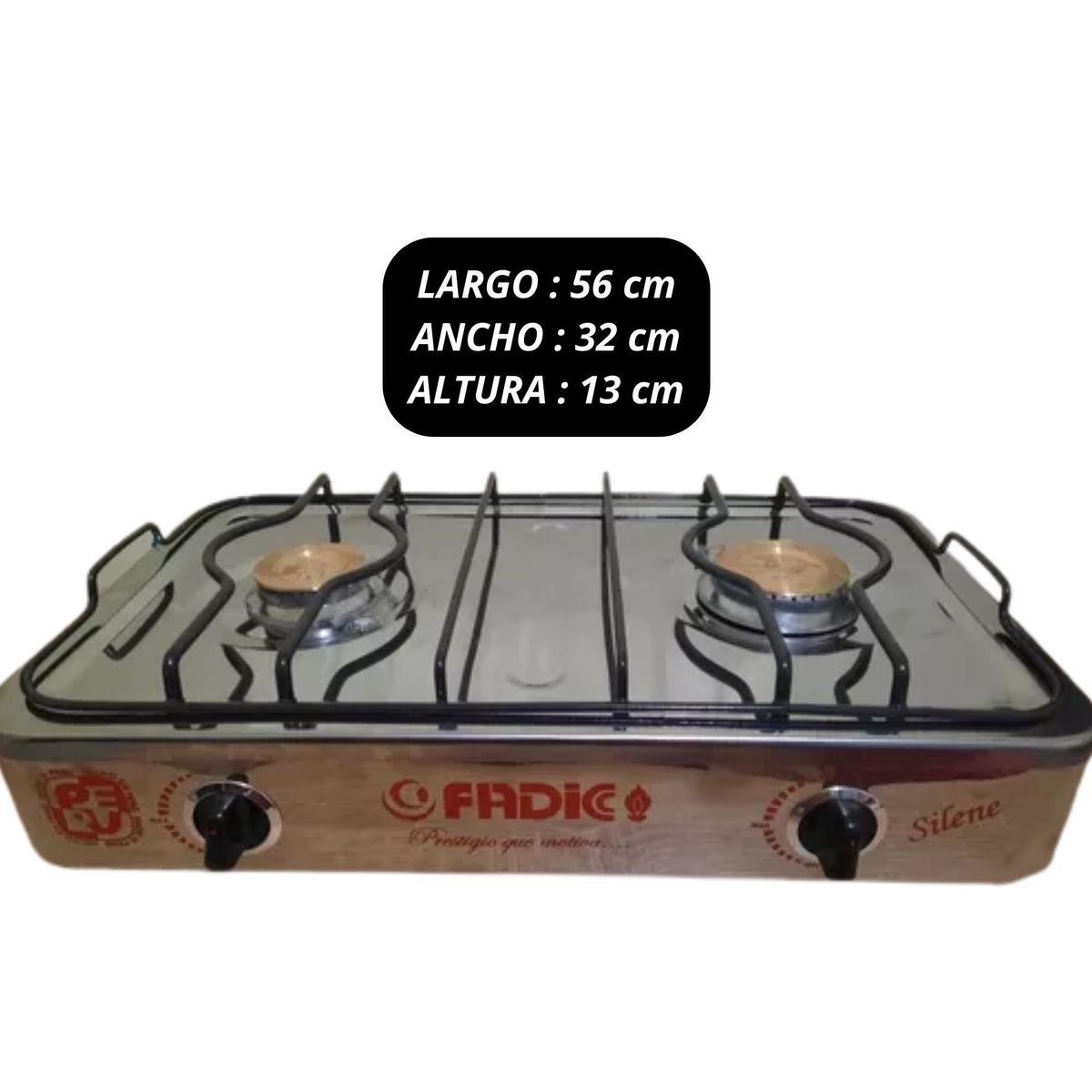 FADIC - Cocina de Mesa 2 hornillas total acero inoxidable Modelo Silene Marca Fadic