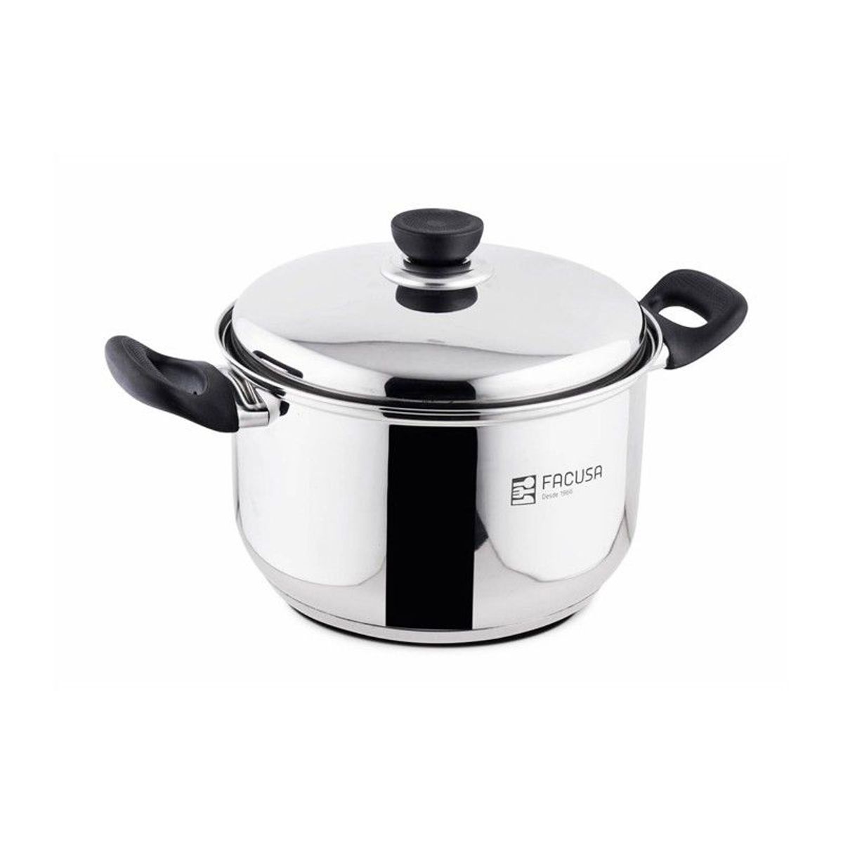 FACUSA - Juego de Ollas con tapa de acero + Tetera Acero Inoxidable 7 piezas