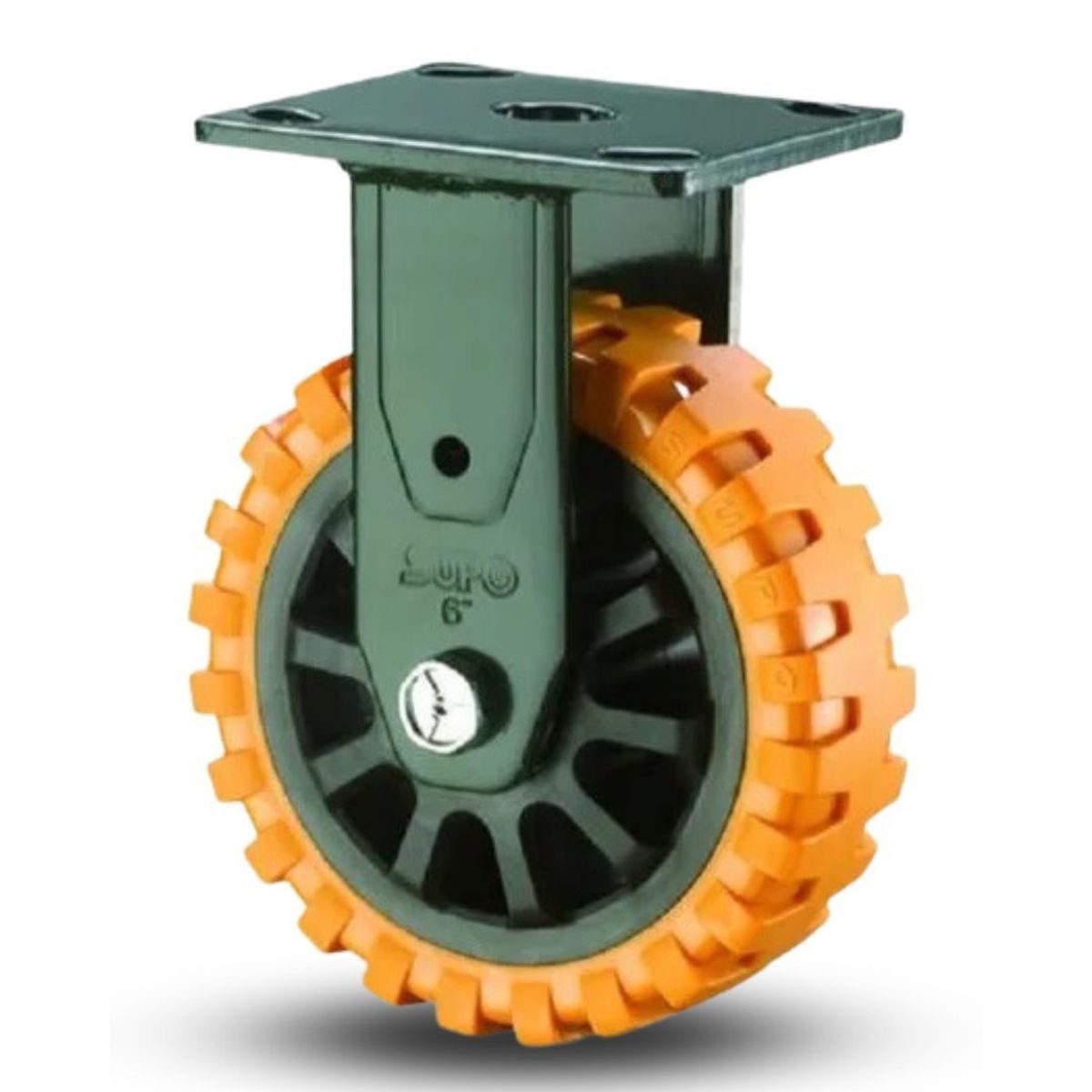 SERRATURE - GARRUCHA FIJA NARANJA 150MM CARGA 350KG