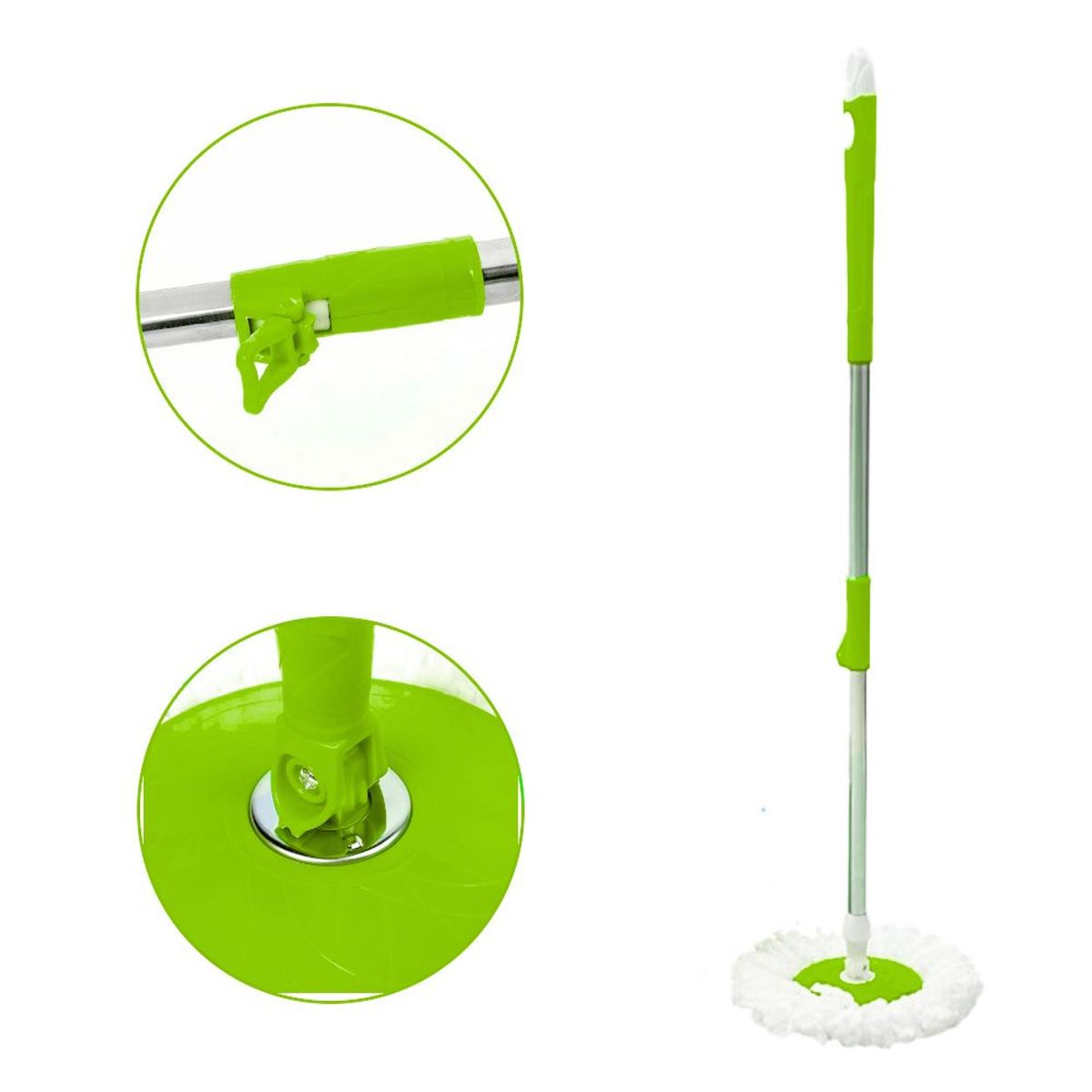 SASHIJA - Trapeador con Escurridor Giratorio Automático 2 Mopas Verde