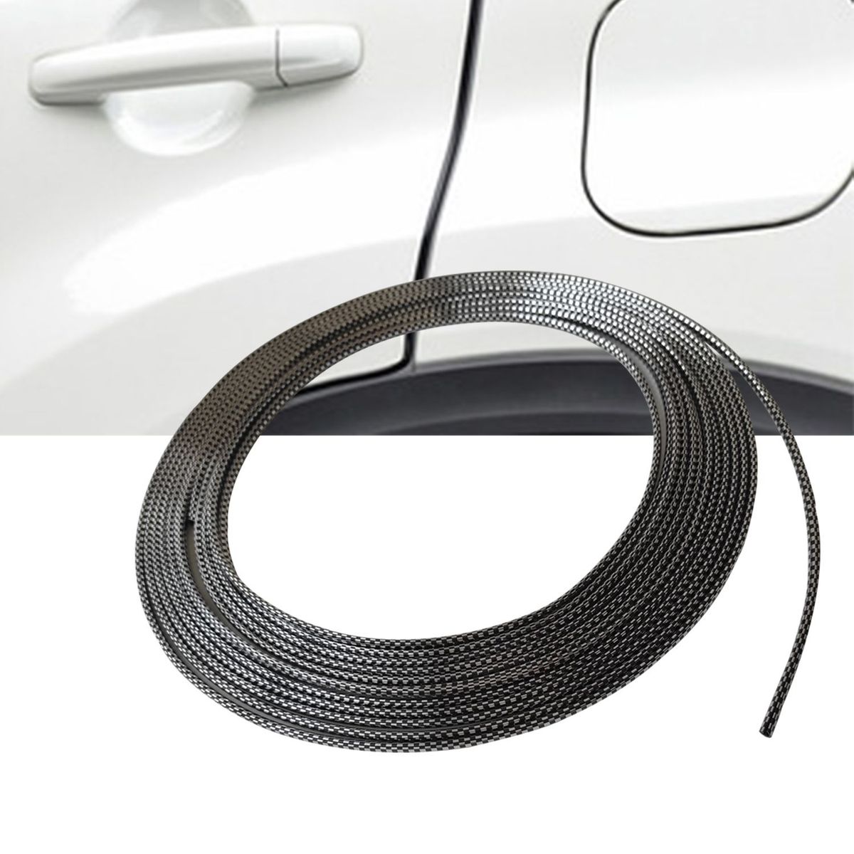 GENERICO - Filete de Puerta para auto Cromado con Negro