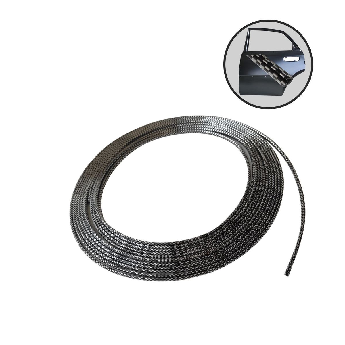 GENERICO - Filete de Puerta para auto Cromado con Negro