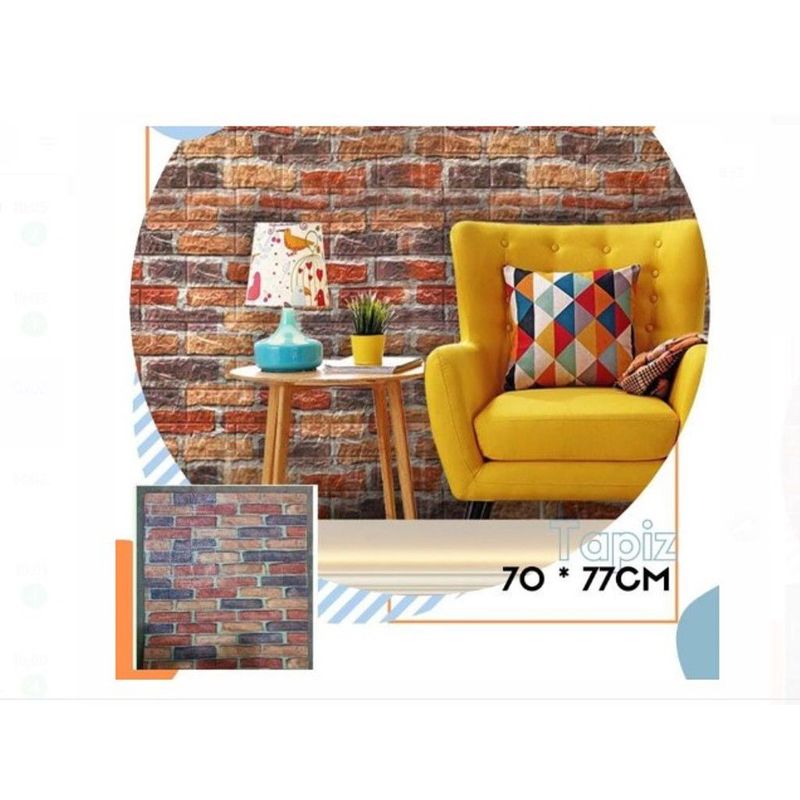 GENERICO - Papel tapiz ladrillo mural decorativo 3d autoadhesivo -ladrillo