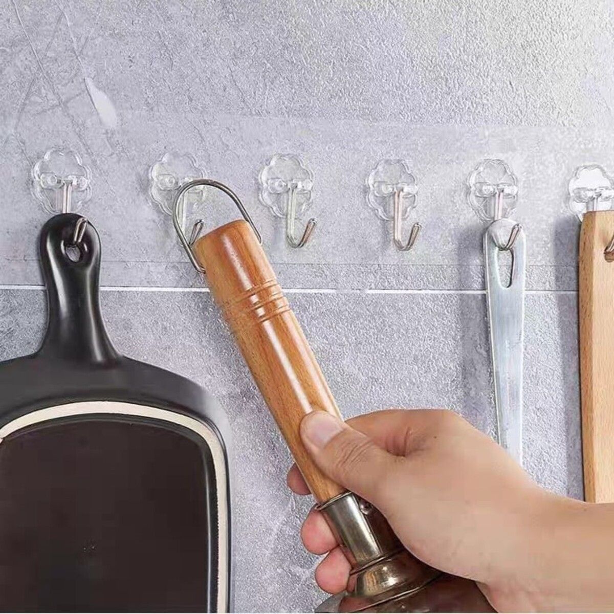 ELMEJORPRECIO - Perchero adhesivo para dormitorio baño cocina multiuso 6 gancho