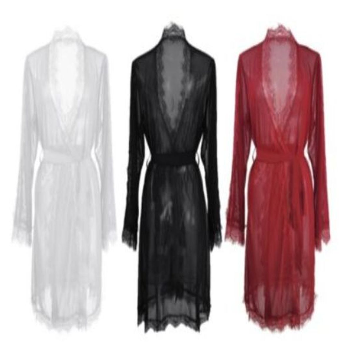 GENERICO - Sexy lencería babydoll transparente - Blanco M