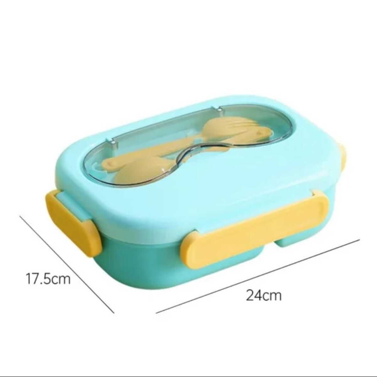 ELMEJORPRECIO - Táper hermético lonchera portátil 3 divisiones M2 Celeste