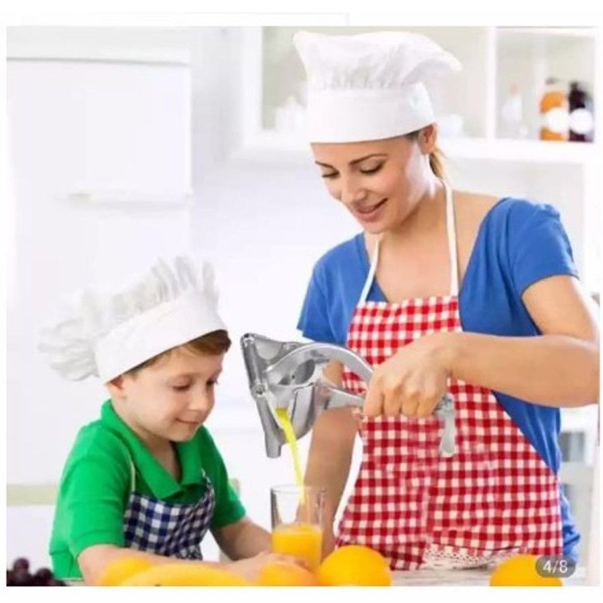 GENERICO - Exprimidor de Naranja Y Otros Cítricos Manual de Acero Inoxidable