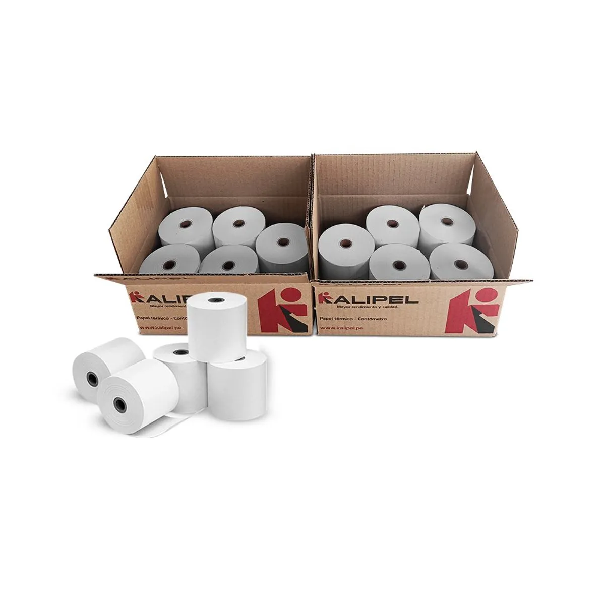 KALIPEL - Papel Termico 10 Rollos 55 gr Contometro 80x80mm KALIPEL