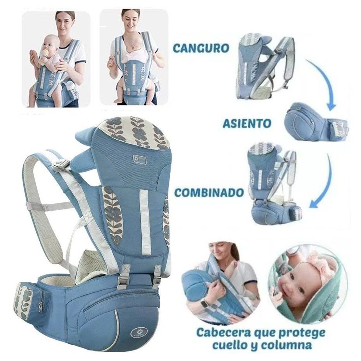 GENERICO - Canguro Ergonomico  Unica Mia Azul