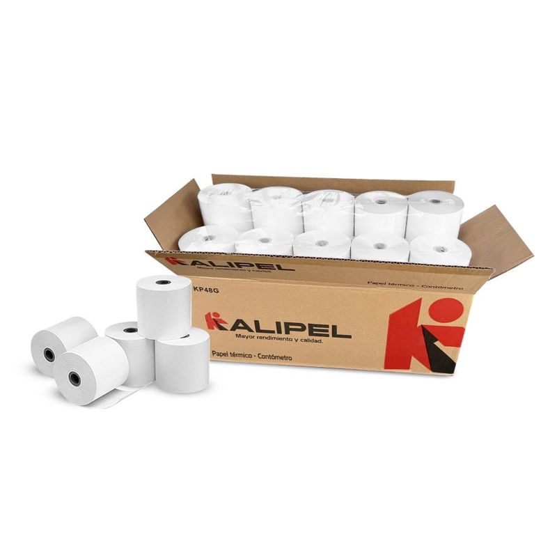 KALIPEL - Papel Termico 20 Rollos 55 gr Contometro 80x80mm KALIPEL