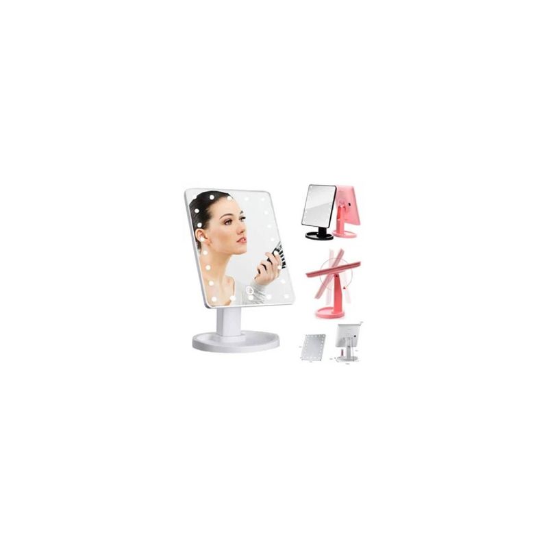 GENERICO - Espejo de maquillaje con luz led -táctil recargable