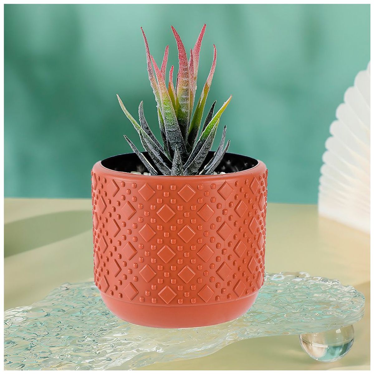 SASHIJA - Maceta Decorativa Macetero Circular L53 Naranja