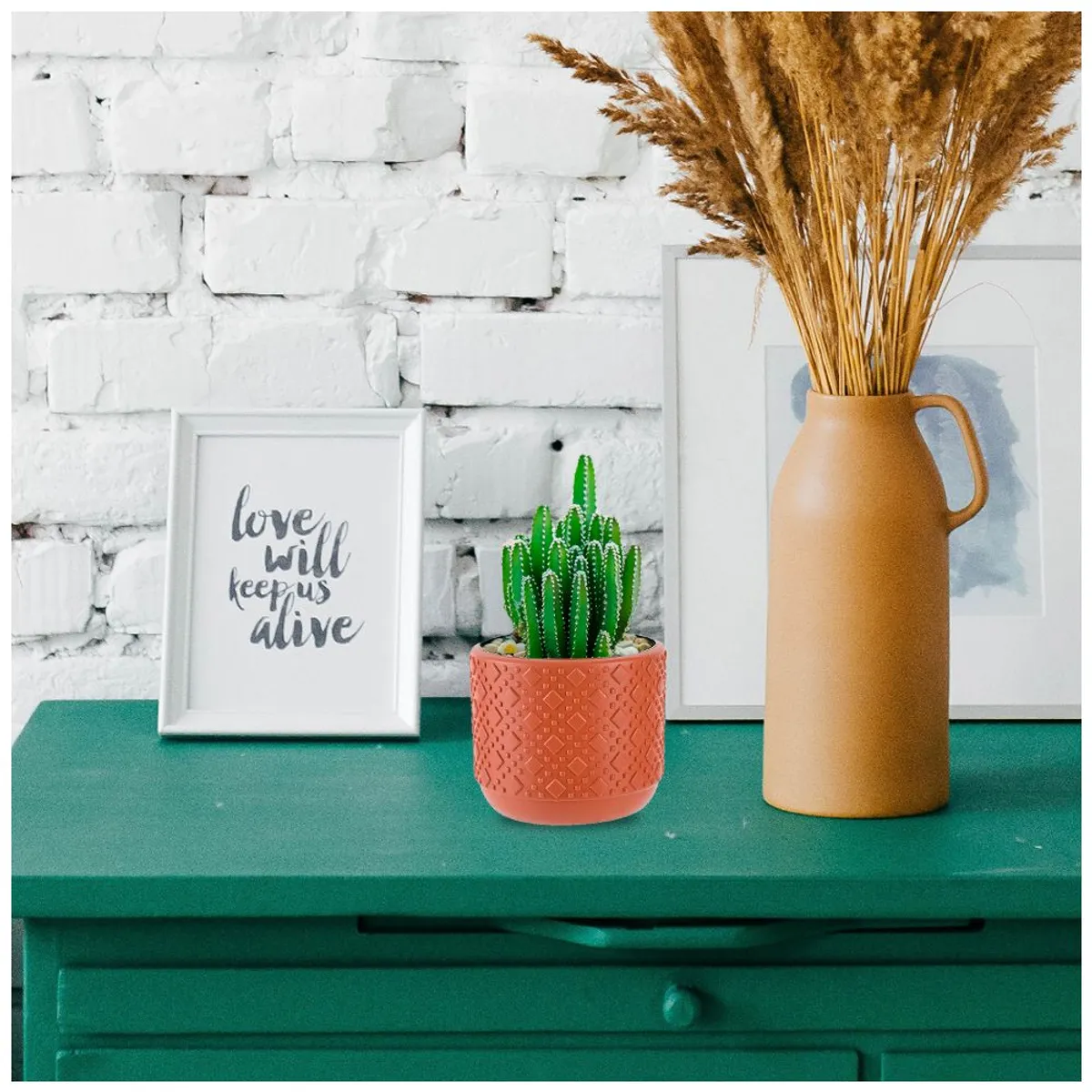 SASHIJA - Maceta Decorativa Macetero Circular L53 Naranja