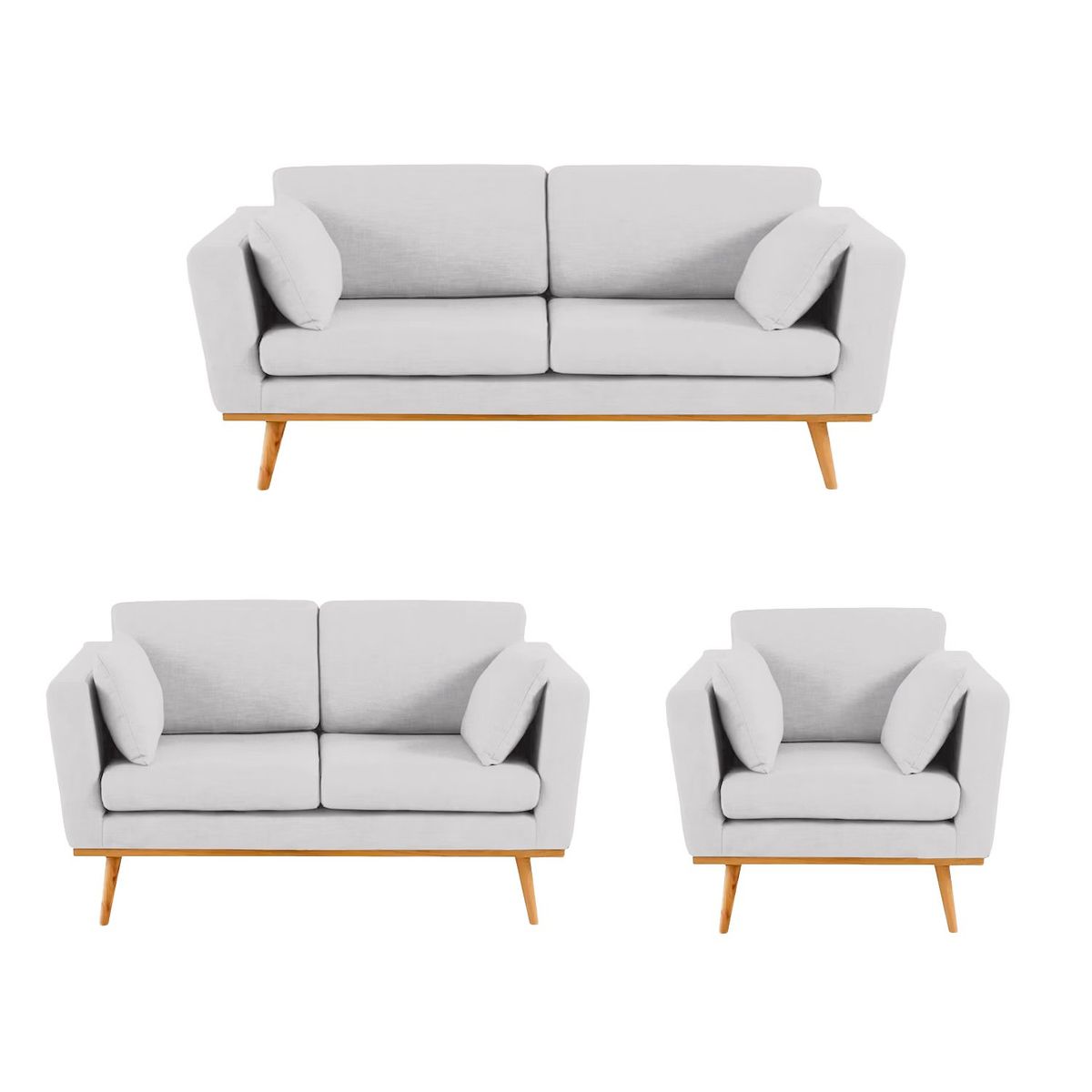 GENERICO - Juego de Sala Sprinfield 3-2-1 Color Gris Plata