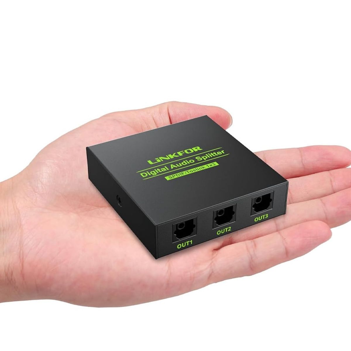 GENERICO - Adaptador Splitter Spdif Digital Toslink 3-Out Tv DVD Original + Power DC