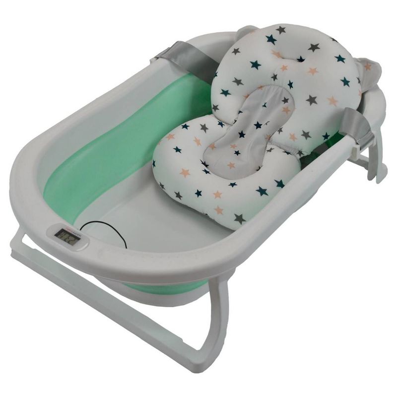OTTOWARE - Bañera Plegable con Cojín para Bebe Azul