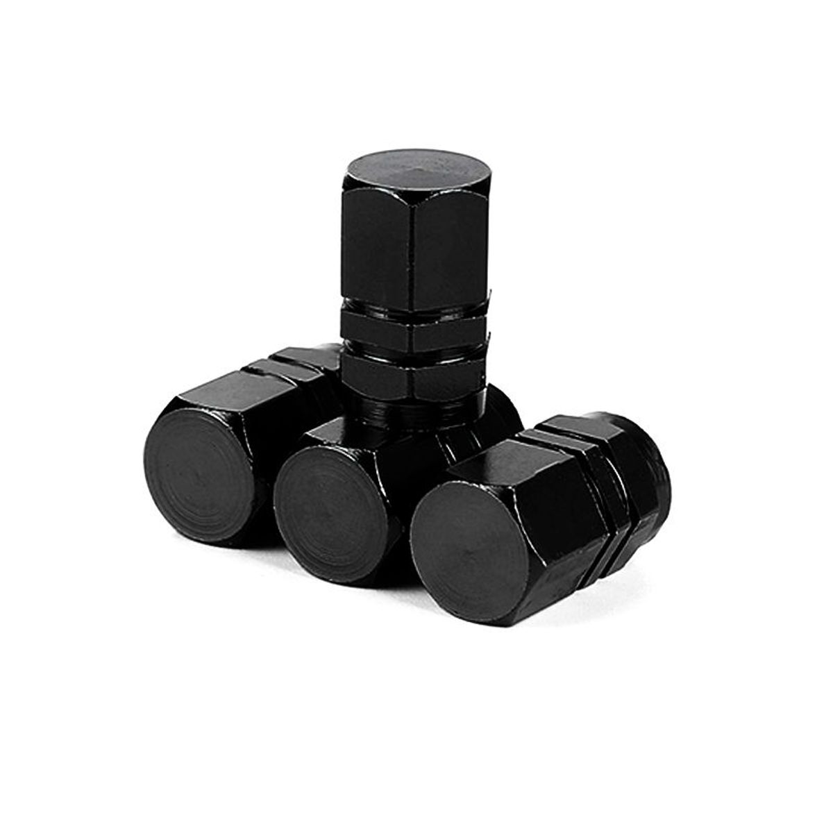 OREGON - Juego Tapa Metalizada Negro x 4 Un para Pitón de Llanta