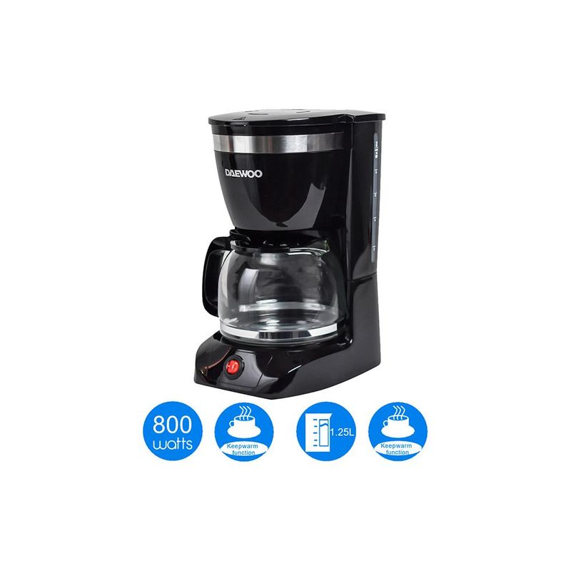 DAEWOO - Cafetera negra daewoo dcm-1859 1.25l 12 tazas