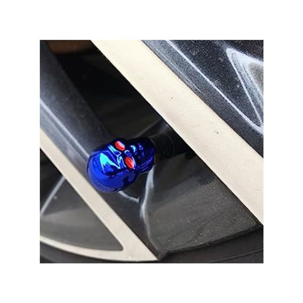 OREGON - Juego Tapa Metalizada Craneo Azul x 4 Un Pitón de Llanta