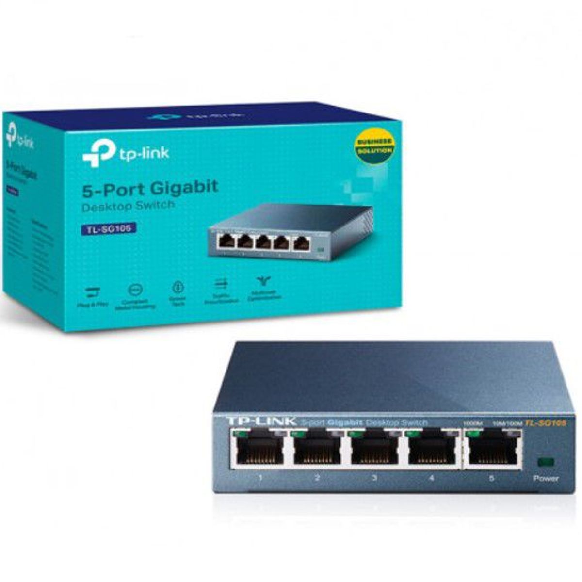 TP LINK - Switch TP-Link TL-SG105 de 5 Puertos 10/100/1000 mbps Gigabit Metálico